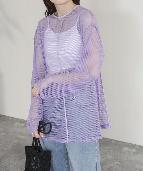 fredy emue（フレディエミュ）の「【fredyemueフレディエミュ】2WAYメッシュプルオーバー（Tシャツ/カットソー・レディース・ラベンダー/アイボリー/チャコールグレー・38）」の19枚目の写真