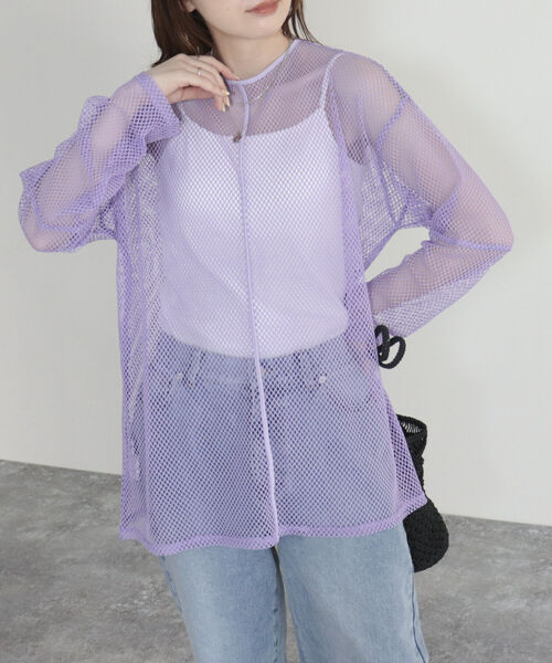 fredy emue（フレディエミュ）の「【fredyemueフレディエミュ】2WAYメッシュプルオーバー（Tシャツ/カットソー・レディース・ラベンダー/アイボリー/チャコールグレー・38）」の20枚目の写真