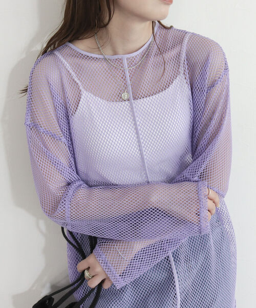 fredy emue（フレディエミュ）の「【fredyemueフレディエミュ】2WAYメッシュプルオーバー（Tシャツ/カットソー・レディース・ラベンダー/アイボリー/チャコールグレー・38）」の22枚目の写真