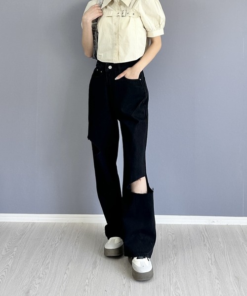 【未使用品】Spick & Span/スリットデニムパンツ/size29/黒 未使用品】Spick & Span/スリットデニムパンツ/size29/黒 - メルカリ
