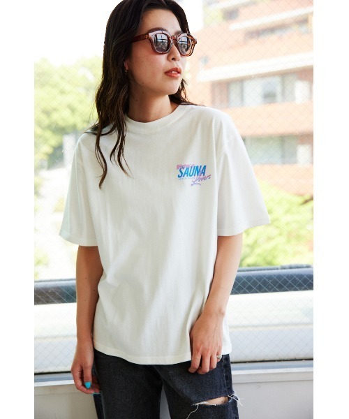 RODEO CROWNS WIDE BOWL（ロデオクラウンズワイドボウル）の「サウナボーイ SAUNA LOVERS Tシャツ（Tシャツ/カットソー・レディース・ブラック/オフホワイト/ミント・MEDIUM/LARGE）」の11枚目の写真