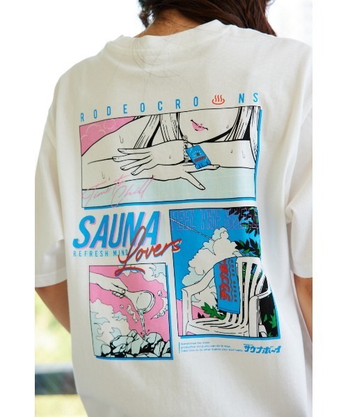 RODEO CROWNS WIDE BOWL（ロデオクラウンズワイドボウル）の「サウナボーイ SAUNA LOVERS Tシャツ（Tシャツ/カットソー・レディース・ブラック/オフホワイト/ミント・MEDIUM/LARGE）」の9枚目の写真