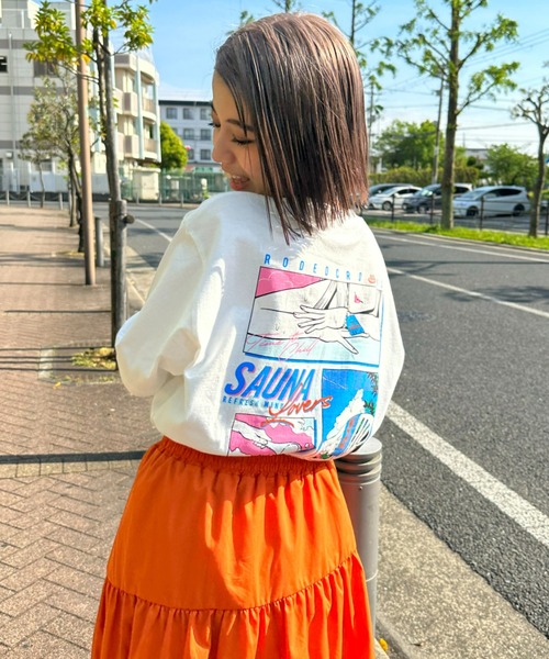 RODEO CROWNS WIDE BOWL（ロデオクラウンズワイドボウル）の「サウナボーイ SAUNA LOVERS Tシャツ（Tシャツ/カットソー・レディース・ブラック/オフホワイト/ミント・MEDIUM/LARGE）」の4枚目の写真