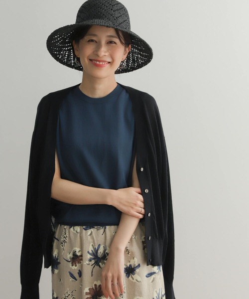 URBAN RESEARCH DOORS（アーバンリサーチドアーズ）の「ウォッシャブルニットVネックカーディガン（カーディガン/ボレロ・レディース・ベージュ/ブラック・MEDIUM）」の3枚目の写真