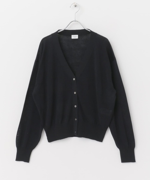 URBAN RESEARCH DOORS（アーバンリサーチドアーズ）の「ウォッシャブルニットVネックカーディガン（カーディガン/ボレロ・レディース・ベージュ/ブラック・MEDIUM）」の6枚目の写真