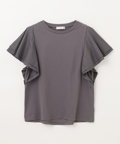 ANY(エニィ)の「【シワになりにくい】ダブルフレアスリーブカットソー(Tシャツ/カットソー・レディース・グリーン系/ブラック系/ダークブラウン系/アイボリー系・3/2)」の8枚目の写真