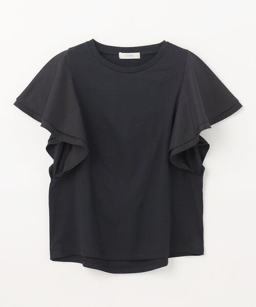 ANY(エニィ)の「【シワになりにくい】ダブルフレアスリーブカットソー(Tシャツ/カットソー・レディース・グリーン系/ブラック系/ダークブラウン系/アイボリー系・3/2)」の9枚目の写真