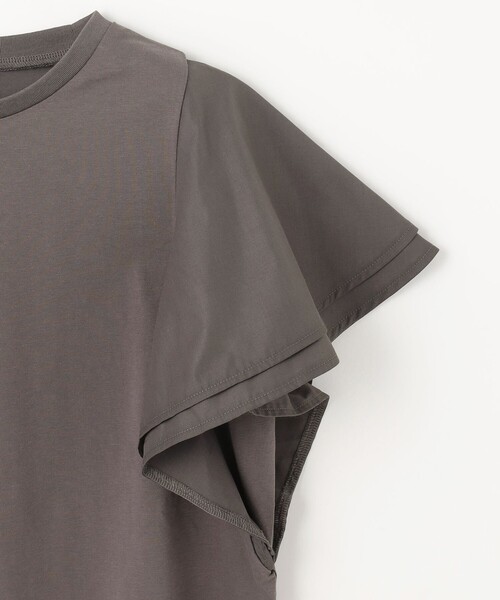 ANY(エニィ)の「【シワになりにくい】ダブルフレアスリーブカットソー(Tシャツ/カットソー・レディース・グリーン系/ブラック系/ダークブラウン系/アイボリー系・3/2)」の14枚目の写真