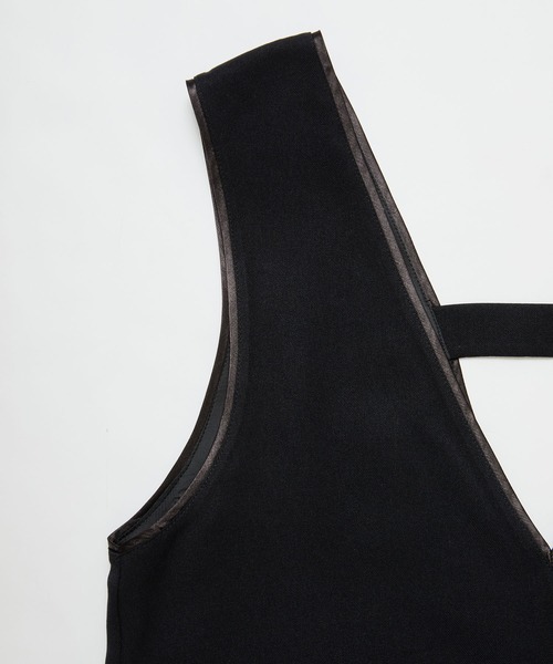 VIS（ビス）の「【防シワ】パウダリーツイルIラインジャンパースカート（ジャンパースカート・レディース・ブラック/チャコールグレー・FREE）」の14枚目の写真