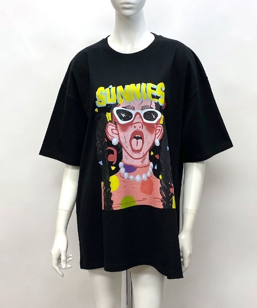 Riff（リフ）の「オーバーサイズプリントT（Tシャツ/カットソー・レディース・ブラック/モカ・FREE）」の9枚目の写真