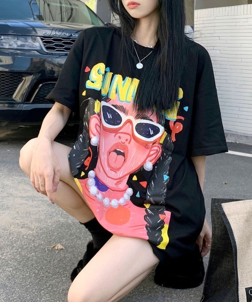 Riff(リフ)の「オーバーサイズプリントT(Tシャツ/カットソー・レディース・ブラック/モカ・FREE)」の20枚目の写真