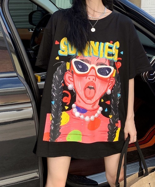 Riff(リフ)の「オーバーサイズプリントT(Tシャツ/カットソー・レディース・ブラック/モカ・FREE)」の22枚目の写真
