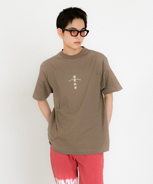 HOMME グラフィックプリント Tシャツ ブラウン Amazon | [ビームスハート] プリントT(半袖) ワイルド
