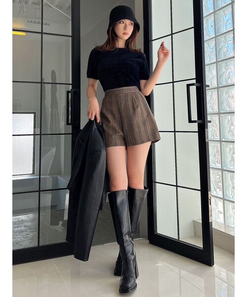 RESEXXY（リゼクシー）の「ミニシャギーニットトップス（ニット/セーター・レディース・ブルー/ホワイト/ブラック・FREE）」の8枚目の写真