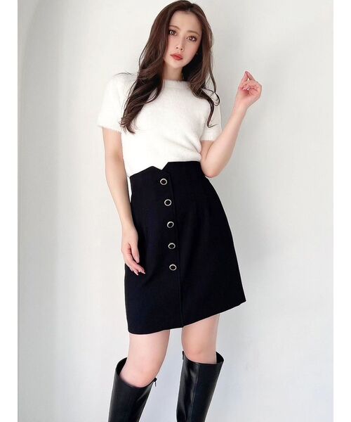 RESEXXY（リゼクシー）の「ミニシャギーニットトップス（ニット/セーター・レディース・ブルー/ホワイト/ブラック・FREE）」の18枚目の写真