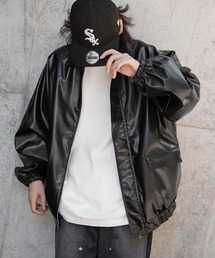 kutir | ビッグシルエットフェイクレザージャケット(ブルゾン)