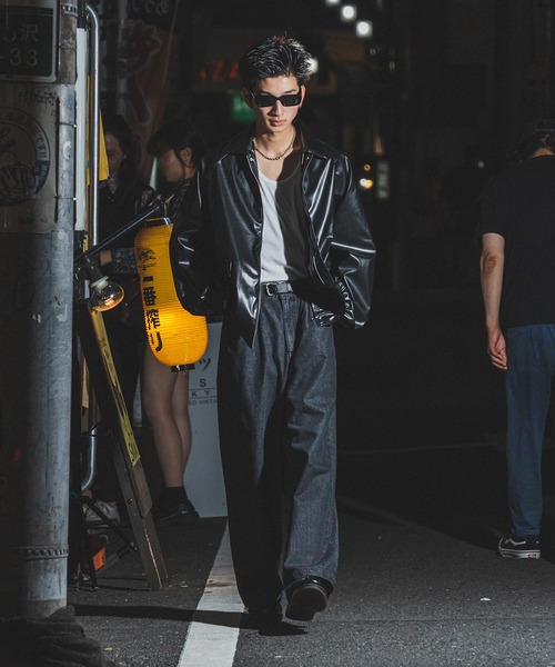 kutir（クティール）の「ビッグシルエットジャケット（ブルゾン・メンズ・ブラック/ダークブラウン・MEDIUM/LARGE/SMALL）」の4枚目の写真