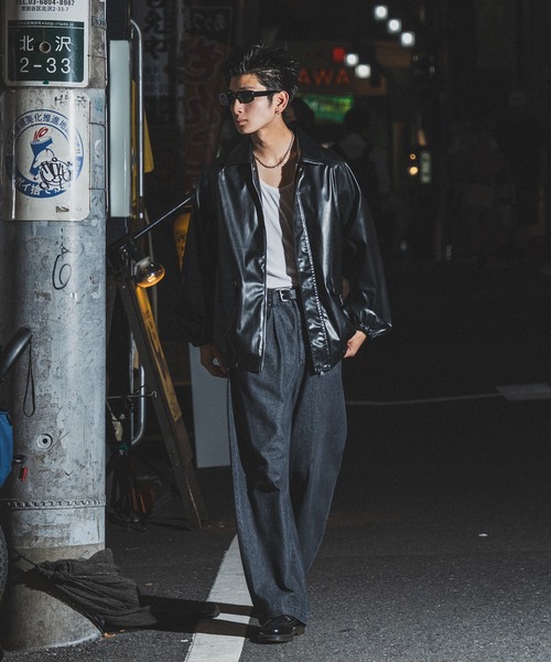 kutir（クティール）の「ビッグシルエットジャケット（ブルゾン・メンズ・ブラック/ダークブラウン・MEDIUM/LARGE/SMALL）」の5枚目の写真