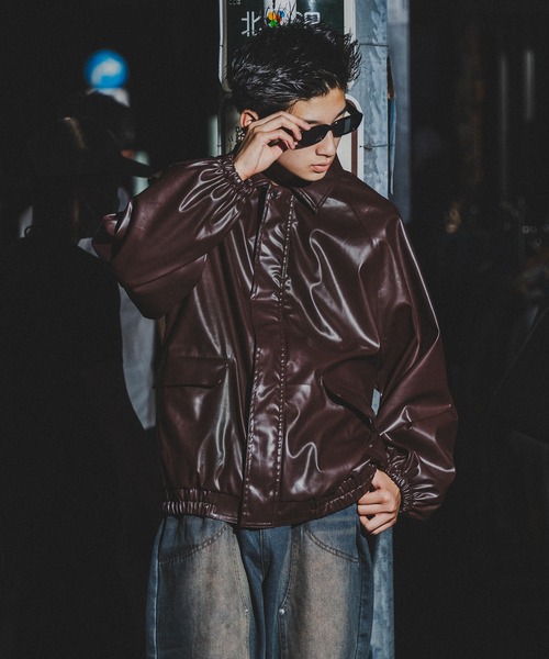 kutir（クティール）の「ビッグシルエットジャケット（ブルゾン・メンズ・ブラック/ダークブラウン・MEDIUM/LARGE/SMALL）」の18枚目の写真