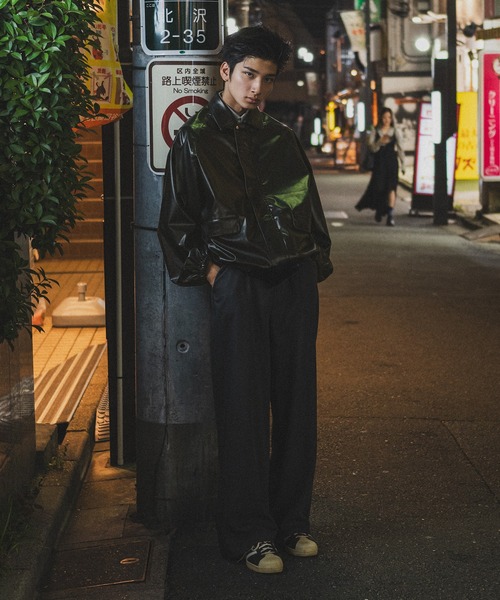 kutir（クティール）の「ビッグシルエットジャケット（ブルゾン・メンズ・ブラック/ダークブラウン・MEDIUM/LARGE/SMALL）」の10枚目の写真