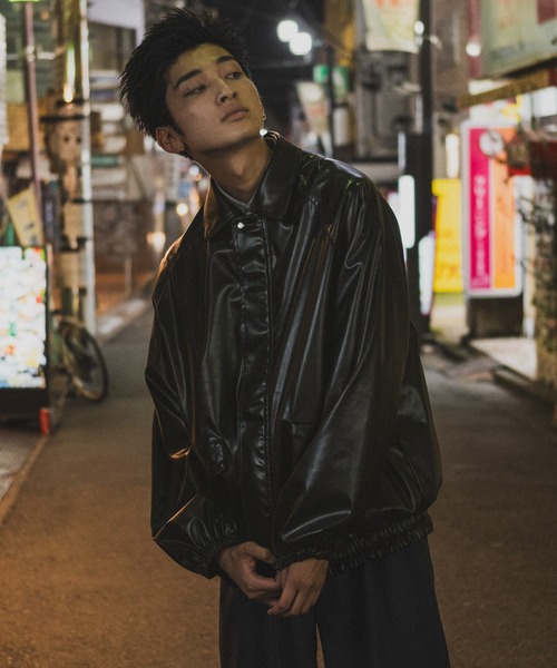 kutir（クティール）の「ビッグシルエットジャケット（ブルゾン・メンズ・ブラック/ダークブラウン・MEDIUM/LARGE/SMALL）」の9枚目の写真