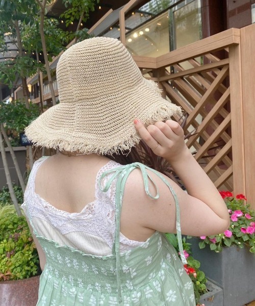 flower（フラワー）の「サニーフリンジハット（ハット・レディース・アイボリー・FREE）」の9枚目の写真