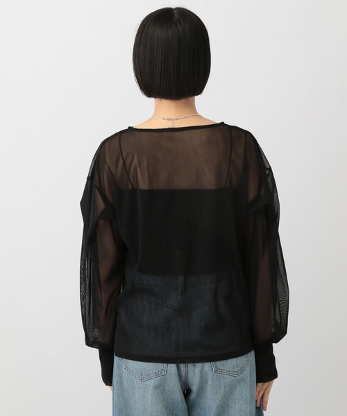 A part by(アパートバイ)の「チュールパフプルオーバー長袖(シャツ/ブラウス・レディース・アイボリー/ブラック/チャコールグレー/ライトベージュ/ダークブラウン・FREE)」の22枚目の写真