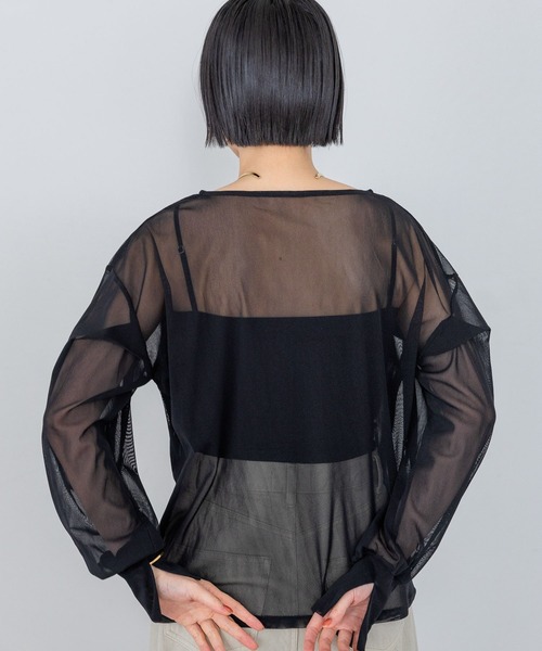 A part by(アパートバイ)の「チュールパフプルオーバー長袖(シャツ/ブラウス・レディース・アイボリー/ブラック/チャコールグレー/ライトベージュ/ダークブラウン・FREE)」の14枚目の写真