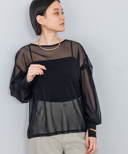 A part by(アパートバイ)の「チュールパフプルオーバー長袖(シャツ/ブラウス・レディース・アイボリー/ブラック/チャコールグレー/ライトベージュ/ダークブラウン・FREE)」の15枚目の写真