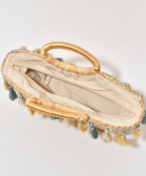 Le Jardin（ルジャルダン）の「【Le Jardin】タッセル かごバッグ ライトグリーン×ゴールド（かごバッグ・レディース・ライトグリーン・FREE）」の5枚目の写真