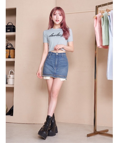 Darich（ダーリッチ）の「ロープグラフィックショートTシャツ（Tシャツ/カットソー・レディース・ホワイト/サックスブルー/ブラック・FREE）」の12枚目の写真