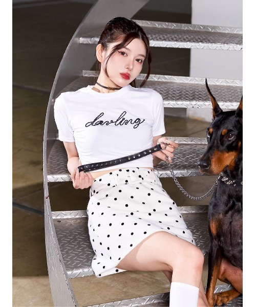 Darich（ダーリッチ）の「ロープグラフィックショートTシャツ（Tシャツ/カットソー・レディース・ホワイト/サックスブルー/ブラック・FREE）」の19枚目の写真