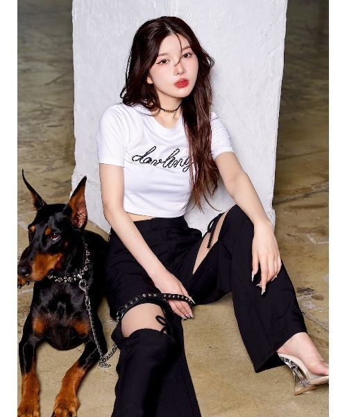 Darich（ダーリッチ）の「ロープグラフィックショートTシャツ（Tシャツ/カットソー・レディース・ホワイト/サックスブルー/ブラック・FREE）」の14枚目の写真