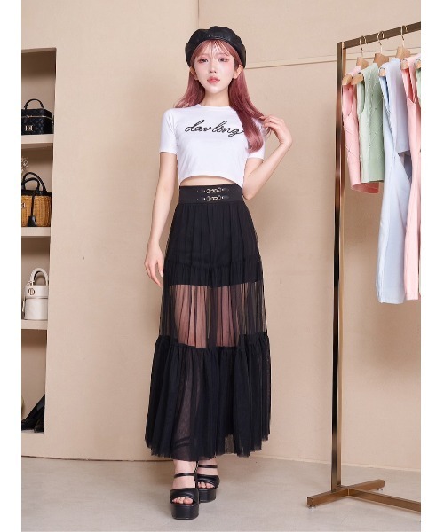 Darich（ダーリッチ）の「ロープグラフィックショートTシャツ（Tシャツ/カットソー・レディース・ホワイト/サックスブルー/ブラック・FREE）」の5枚目の写真