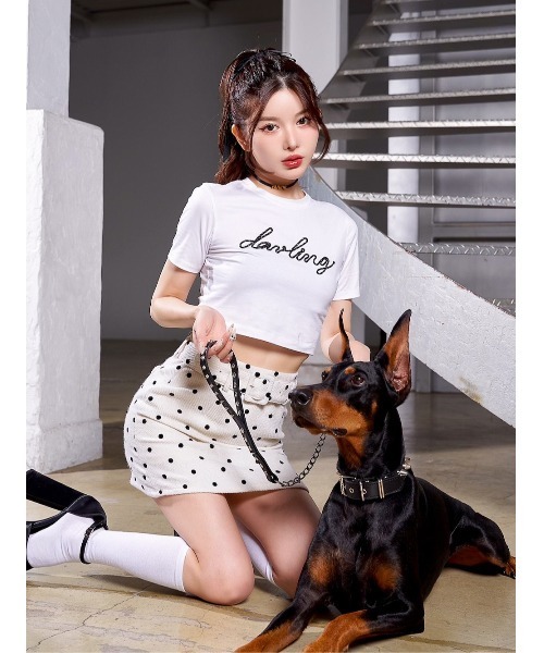 Darich（ダーリッチ）の「ロープグラフィックショートTシャツ（Tシャツ/カットソー・レディース・ホワイト/サックスブルー/ブラック・FREE）」の6枚目の写真