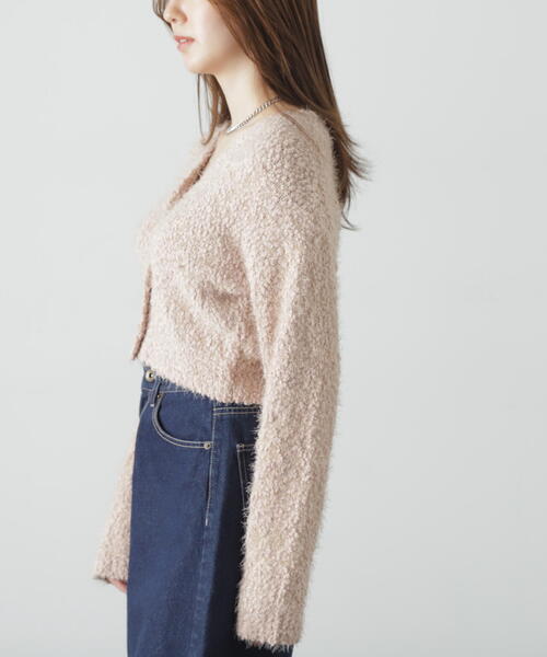 FREE'S MART（フリーズマート）の「◆［ＷＥＢ限定］ポップコーンフェザー前後２ＷＡＹカーディガン（カーディガン/ボレロ・レディース・ピンク/ホワイト/ブルー/イエロー/ベージュ・FREE）」の16枚目の写真