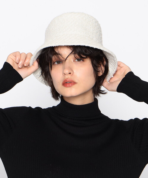 COMME CA ISM（コムサイズム）の「ツイード　バケットハット（ハット・レディース・ブラック系その他/グリーン系その他/オフホワイト/ブラック・FREE）」の2枚目の写真