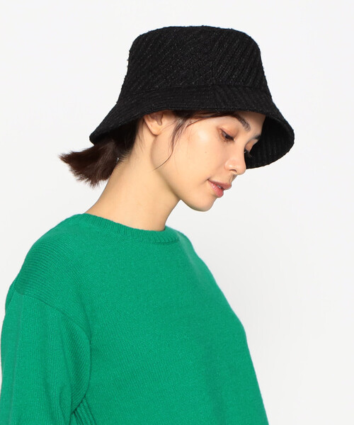 COMME CA ISM（コムサイズム）の「ツイード　バケットハット（ハット・レディース・ブラック系その他/グリーン系その他/オフホワイト/ブラック・FREE）」の3枚目の写真