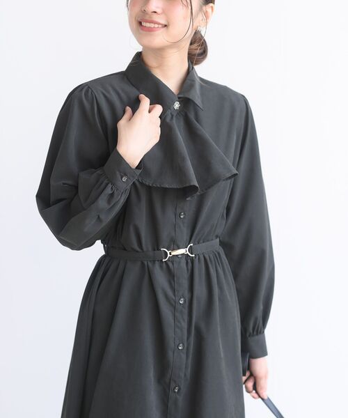 rps（アールピーエス）の「ベルト付きボータイワンピース（ワンピース・レディース・グレイッシュベージュ/ピンクベージュ/ブラック・フリー）」の8枚目の写真