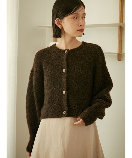 Stylevoice for xxx（スタイルヴォイスフォー）の「ブークレショートカーディガン（カーディガン/ボレロ・レディース・ブラウン/ライトベージュ/ピンク・FREE）」の9枚目の写真