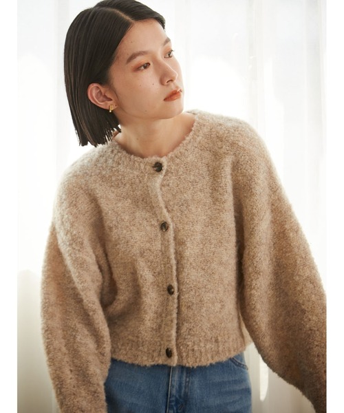 Stylevoice for xxx（スタイルヴォイスフォー）の「ブークレショートカーディガン（カーディガン/ボレロ・レディース・ブラウン/ライトベージュ/ピンク・FREE）」の13枚目の写真