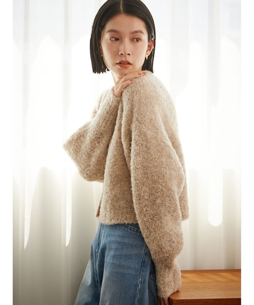 Stylevoice for xxx（スタイルヴォイスフォー）の「ブークレショートカーディガン（カーディガン/ボレロ・レディース・ブラウン/ライトベージュ/ピンク・FREE）」の16枚目の写真