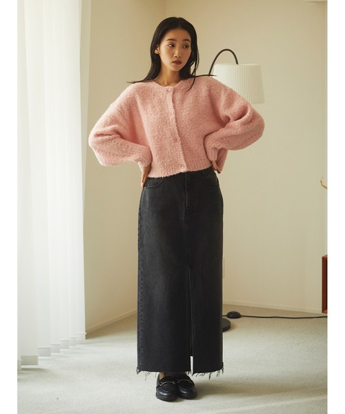 Stylevoice for xxx（スタイルヴォイスフォー）の「ブークレショートカーディガン（カーディガン/ボレロ・レディース・ブラウン/ライトベージュ/ピンク・FREE）」の10枚目の写真