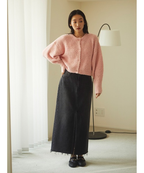 Stylevoice for xxx（スタイルヴォイスフォー）の「ブークレショートカーディガン（カーディガン/ボレロ・レディース・ブラウン/ライトベージュ/ピンク・FREE）」の20枚目の写真