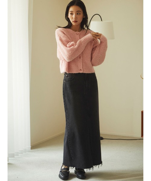 Stylevoice for xxx（スタイルヴォイスフォー）の「ブークレショートカーディガン（カーディガン/ボレロ・レディース・ブラウン/ライトベージュ/ピンク・FREE）」の8枚目の写真