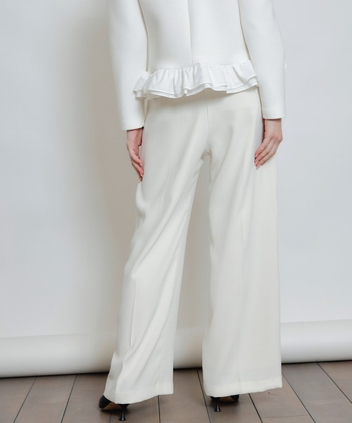 PICCIN PERLA（ピッチンペルラ）の「ハイウエスト センタープレス ポケットパールワイドパンツ（スラックス・レディース・ブラック/ピンク/ベージュ/オフホワイト・S/M）」の13枚目の写真