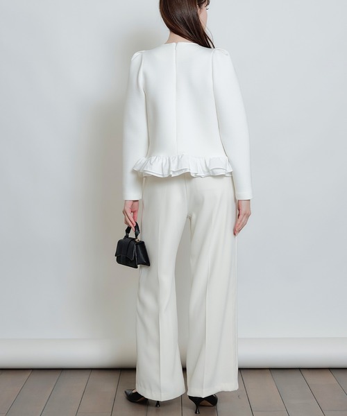 PICCIN PERLA（ピッチンペルラ）の「ハイウエスト センタープレス ポケットパールワイドパンツ（スラックス・レディース・ブラック/ピンク/ベージュ/オフホワイト・S/M）」の17枚目の写真