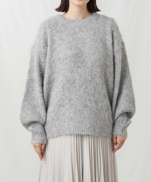 Gready Brilliant(グレディブリリアン)の「シャギークルーPOニット(ニット/セーター・レディース・グレー/レッド/ブラック・FREE)」の20枚目の写真