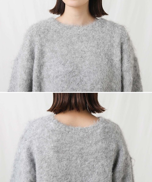 Gready Brilliant(グレディブリリアン)の「シャギークルーPOニット(ニット/セーター・レディース・グレー/レッド/ブラック・FREE)」の22枚目の写真