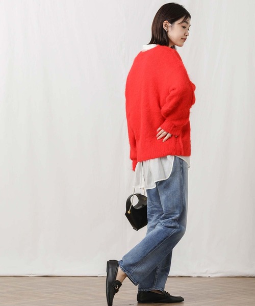 Gready Brilliant(グレディブリリアン)の「シャギークルーPOニット(ニット/セーター・レディース・グレー/レッド/ブラック・FREE)」の5枚目の写真